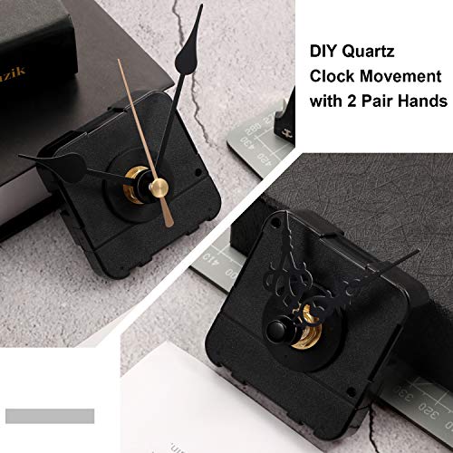 Hicarer Quartz Clock Movement Kit with Short Hands - Shaft Length 3/5 inch Replacement Parts