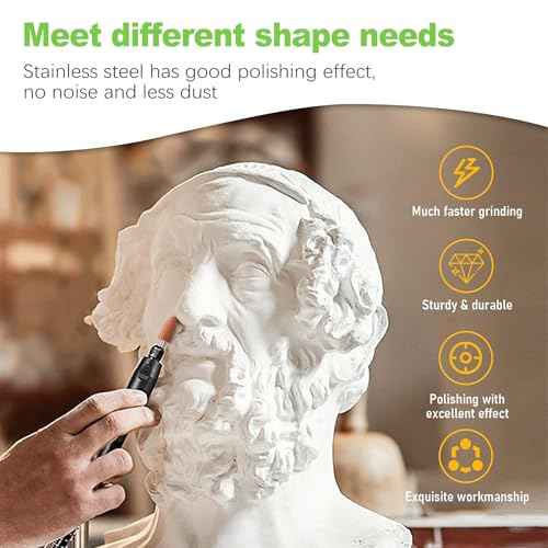 42 Pcs Sanding and Grinding Drill Bit Set, 1/8" Shank Rotary Tool Attachments, Diamond and Aluminium Oxide for Metal, Stone, Ceramic, Glass Polishing, Carving, Rust Removal