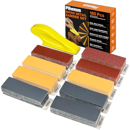 180-Piece Mini Sanding Kit with Grit Sandpaper & Hand Blocks for Woodworking