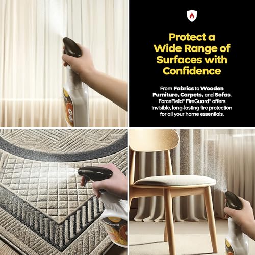 ForceField FireGuard Flame Retardant Spray 22 oz (650 ml) - Fireproof & Smoke-Resistant Fabric Protector