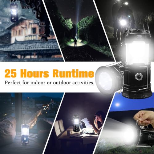 White 4-Pack Collapsible LED Camping Lanterns - Waterproof, Rechargeable, Portable Emergency Lights
