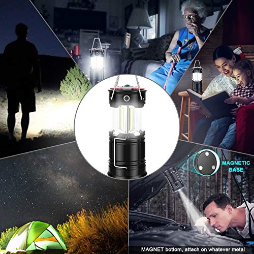EZORKAS 2 Pack Rechargeable LED Camping Lanterns with 360° Brightness, Collapsible & Water-Resistant
