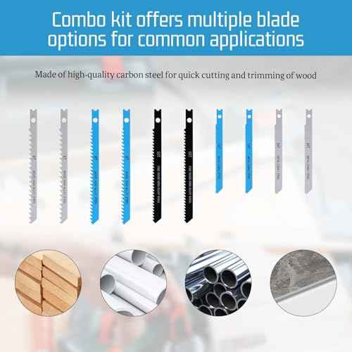 20PCS Jig Saw Blade Set Assortment for Wood Universal Jig Saw Blade Set for Wood U-Shank Plastic and Metal Cutting Jigsaw Blades Fit Vast Majority U Shank Jigsaws, 6T 8T 10T 14T 24T