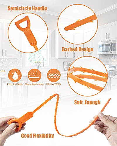 Drain Hair Removal Set - 7 Pack Sink & Shower Drain Cleaner Tools