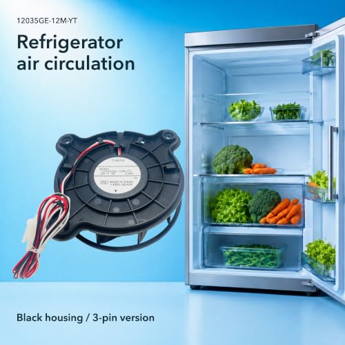 SVKWS 3-Pin Black Refrigerator Fan Motor DA31-00334D 12035GE-12M-YT 12V 0.26A