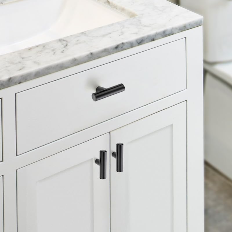 JOY DECOR 30 Pack Black Cabinet Knobs - 2 Inch Single Hole Drawer Handles