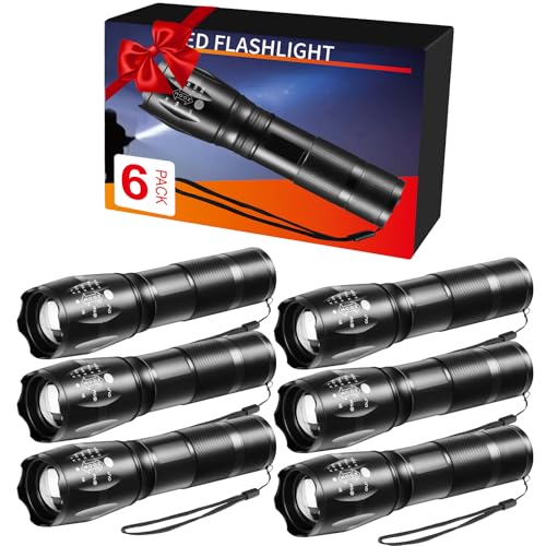 Staaricc 6-Pack LED Small Flashlights with 5 Modes & Adjustable Focus, Compact & Waterproof