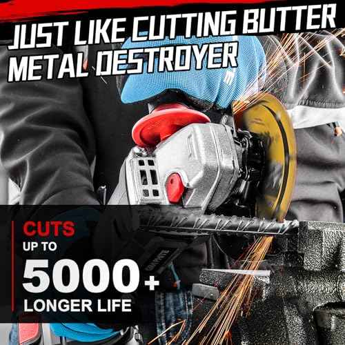 Diamond Cutting Wheel 4 1/2 x 7/8 Inch for Metal, Cut Off Wheels with 5000+ Cuts on Rebar, Steel, Iron and INOX, Angle Grinder Attachment Cutting Blades (1PCS)