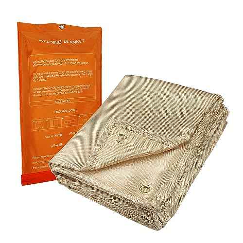 Welding Blanket,4x6 ft Fiberglass Blanket,Portable Fiberglass Fire Retardant Blanket,Welding Mat,Welding Fireproof Thermal Resistant Insulation¡¦