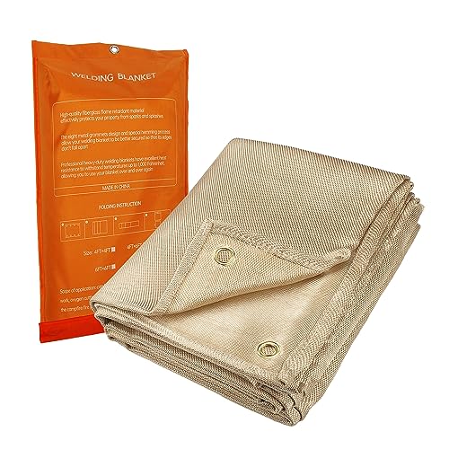 Welding Blanket,4x6 ft Fiberglass Blanket,Portable Fiberglass Fire Retardant Blanket,Welding Mat,Welding Fireproof Thermal Resistant Insulation¡¦