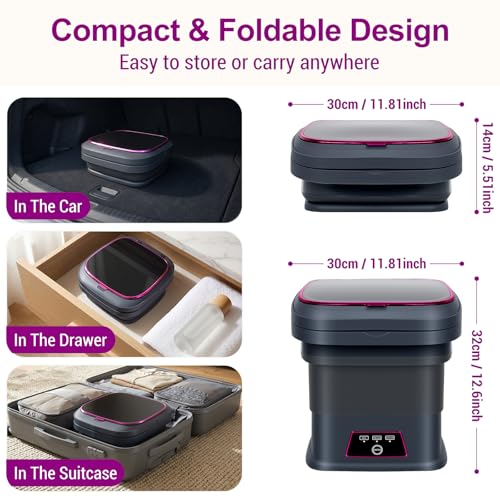 Omosando Portable 18L Foldable Mini Washing Machine with Spinner for Travel & Home