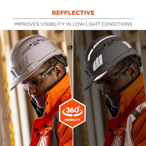 Ergodyne Skullerz 8961 Reflective Hard Hat Stickers, Safety Helmet Strips, Hard Hat Accessories Adhesive Sticker Decal Kit