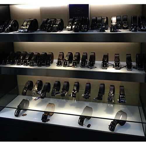 4 Pack Clear Acrylic Belt Display Stands Rack Holder Closet Organizer Space Saver Case for Men and Women Belt, Store Display or Home Use