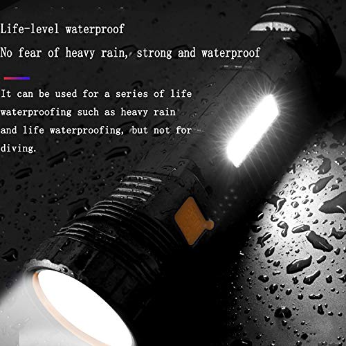 E-SHIDAI Solar Rechargeable Flashlight - Black, 1 Pack Camping & Emergency Light