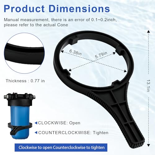 Heavy Duty Water Filter Wrench for Big Blue-Style Housings, 6.38" Max Diameter