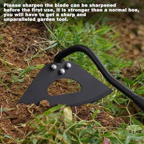 Hoe Garden Tool, 70 Inch Long Handle Hollow Hoe, Adjustable Manual Weeder Heavy Duty Garden Hoe for Weeding, Digging, Hoeing, Cutting and Loosing Soil