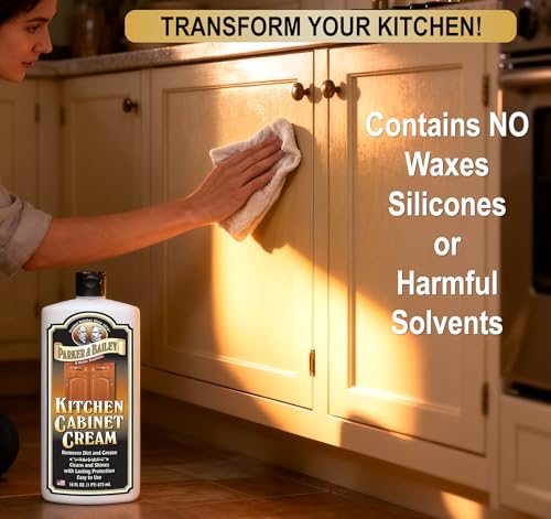 Parker & Bailey Kitchen Cabinet Cream Wood Cleaner & Grease Remover 1pk – Safe & Non-Toxic