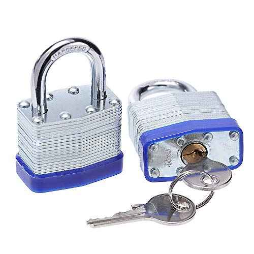Laminated Steel Key Lock, 1-9/16 in. Wide Body, 2 Padlocks Keyed Alike