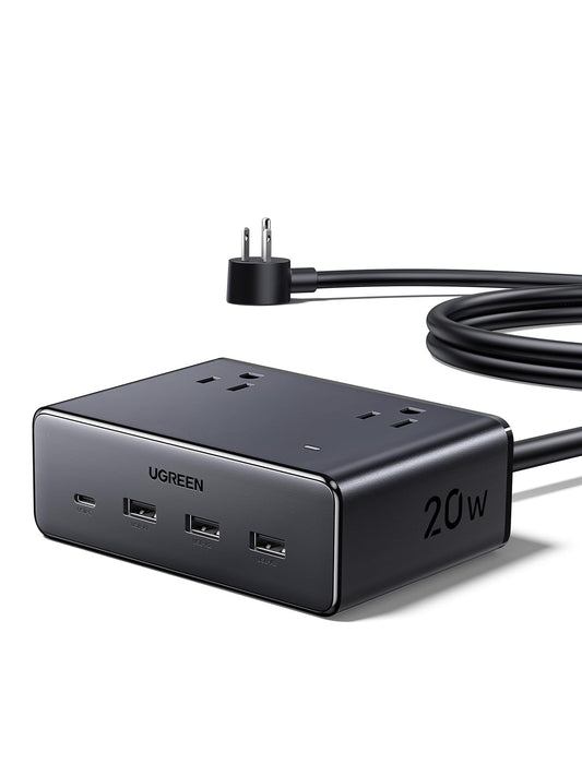 UGREEN Cruise Approved Power Strip Non Surge Protector with 20W USB C PD Charging, 8 Outlet Cruise Ship Travel Essentials with 5FT Extension Cord, TUV Listed