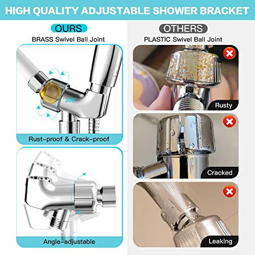 JDO High-Pressure Handheld Shower Head with 6 Modes, 4.7 Inch Chrome