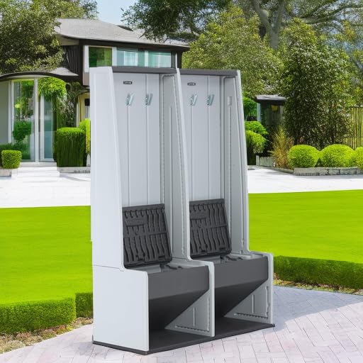 Lifetime 64.7-Inch Grey Locker with Bench & Shoe Organizer - Garage/Entry Storage