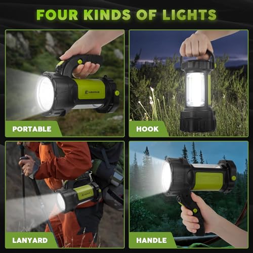 AlpsWolf Rechargeable Camping Lantern with 800LM Brightness, 3600mAh Power Bank, Green, 1 Pack