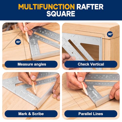 Combination Square 12 Inch and 7 Carpenter Tool Set