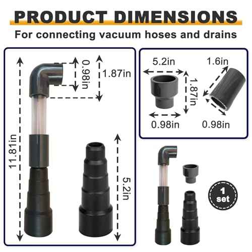 AC Drain Cleaner Tool - Wet Vac Attachment for HVAC Drain Lines Adapter to Unclog and Evacuate 3/4" - 1" Lines