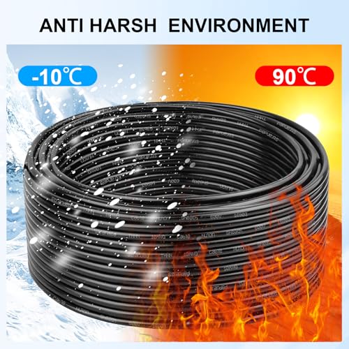 YDDECW Black 14 AWG 25 FT Stranded Copper THHN Electrical Wire