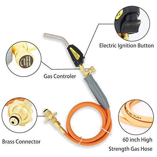 Welding Torch Fueled By 20 lb Propane With Type 1 Valve, OPD Valve