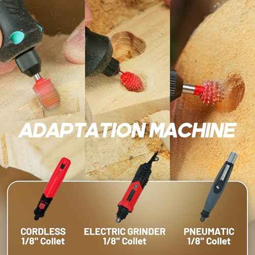 EZARC Tungsten Carbide Rotary Burr Kit, 1/8¡¯¡¯ Shaft Wood Carving Bits, Very Coarse Engraving & Material Removal Tool with Storage Case, 3-Piece