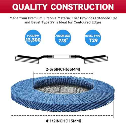 Abrasive Flap Discs,5 Pack,Premium 4.5" x 7/8" Type 29 High Density Zirconia Flap Sanding Discs 4-1/2 Inch for Angle Grinder,Grinding Wheels & Discs,Sanding Discs for Wood & Metal.(40 Grit)