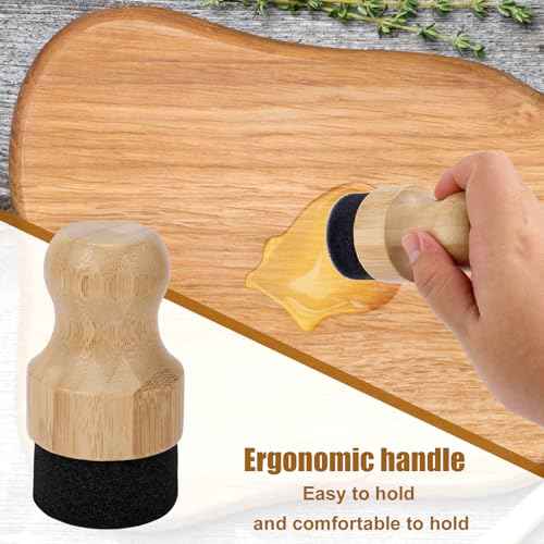 Wood Cutting Board Oil Applicator & Brush, Butcher Block Food Grade Mineral Oil Wax Applicator Conditioner for Scrapers Bowls Spoons Cleaning and Washing (Wood Color)