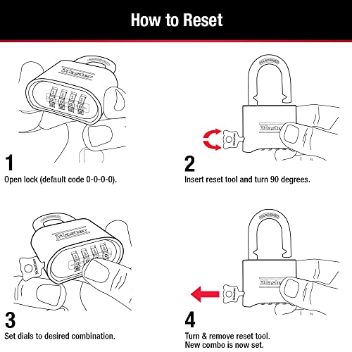 Master Lock Brass Combination Padlock 4-Pack Outdoor Gate Lock 175EC4