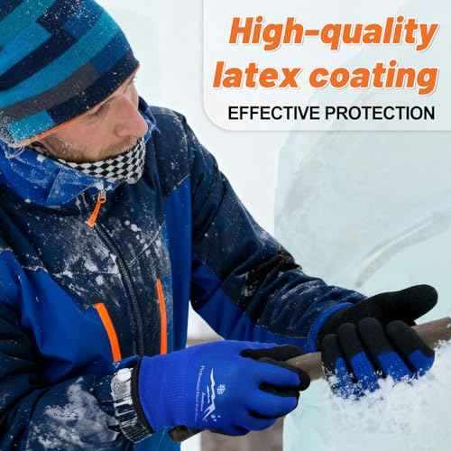Winter Work Gloves Freezer Gloves Waterproof Insulated Work Gloves Thermal Gloves Foam Latex Coated Glove