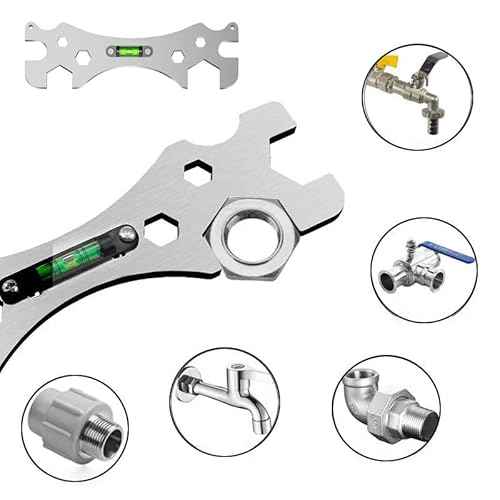 Faucet Wrench Shower Spanner 9mm 12mm 14mm 17mm 23mm 30mm Screw Nut Openings with Level for Shower Repair Bathroom Hose Pipe Plumbing Removal Basin Tap Drain Sink Tool