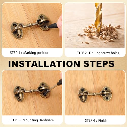 2.75 Inch Brass Gate Hook and Eye Latch - Bronze Finish, Otoolling