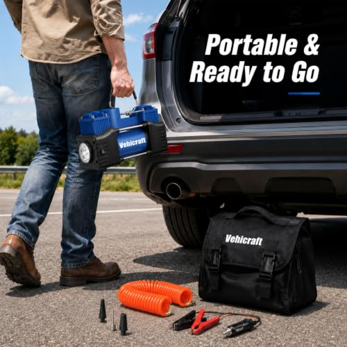 12V Car Tire Inflator Pump 150 PSI Dual-Cylinder Air Compressor for SUV RV