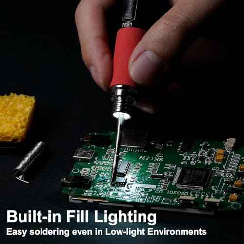 Miniware Original TS21 Soldering Iron Station Kit Upgraded PD 18-100W Power Programmable Smart Mini Electric Portable Soldering Pen (TS21 with 21-KU Tip)