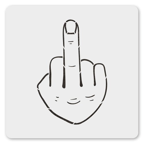MAGJUCHE Middle Finger Stencil 6 Inches, Reusable Middle Finger Stencil for Painting DIY Crafts Decor