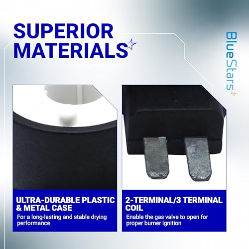 [UPGRADED] BlueStars 279834 Dryer Gas Valve Ignition Solenoid Coil Kit - Pack of 1