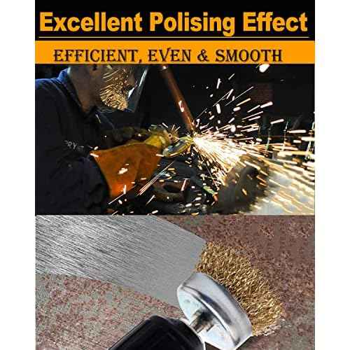 3 Inch Knotted Wire Cup Brush Set, 4PCS Wire Brush for Drill with 1/4'' Hex Shank, Drill Wire Brush Attachment, Suitable for Removing Rust/Corrosion/Paint - Extend Life & Reduced Wire Breakage