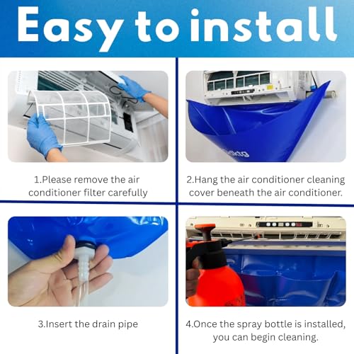Gdktg Small Mini Split AC Cleaning Kit with 2L Pressure Sprayer - Includes Brushes & Accessories