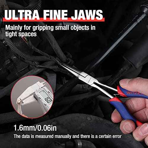 WORKPRO 7 Inches Needle Nose Pliers, Mini Long Needle Nose Pliers with Smooth Jaws, Small Long Reach Pliers for Jewelry Making, Bending Wire and Small Object Gripping Work On Narrow Place