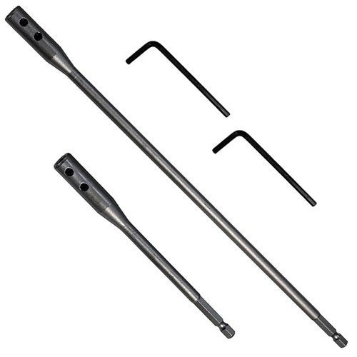1/4 Extension Drill Bit Set 4Pcs Unbreakable Wood Spade Drill Bit Extension Extra-Long Drill Extension with 2 Pcs Key Spade Bit Extension Set for Wood Turners Furniture Carpentry and Construction
