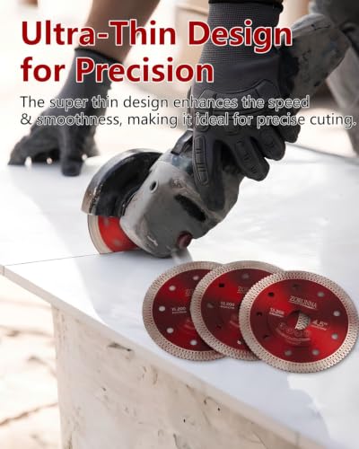 ZORUNNA 4.5-Inch Diamond Tile Cutting Blade for Angle Grinder - 5 Pack