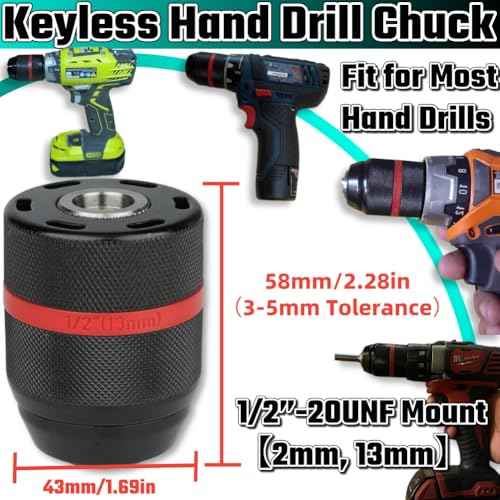 WenTigDY Keyless Hand Power Drill Chuck 1/2¡±-20UNF Mount, 2~13mm Self-tighten Drill Chuck,Keyless Chuck for Multiple Purposes£¨for Drill Chuck 1/2 "-20UNF£©
