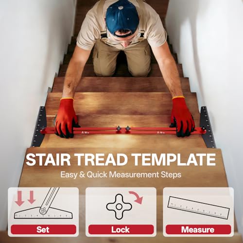 Brizago Stair Tread Gauge Template Tool 10-67in Aluminum Adjustable Jig
