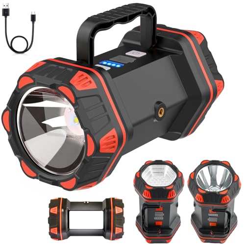 RopeLux Rechargeable LED Camping Lantern - 1500lm, 8 Modes, Portable Emergency Light, Orange, 1 Pack