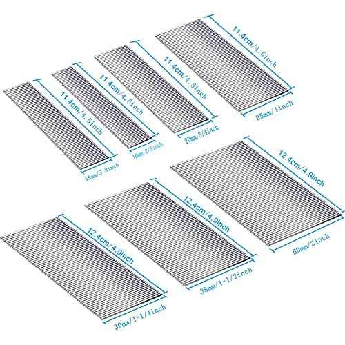 2100 PCS Brad Nails 7 Sizes multi-Length Galvanized Straight Finishing Nail,Each specification has an independent sponge anti-collision packaging